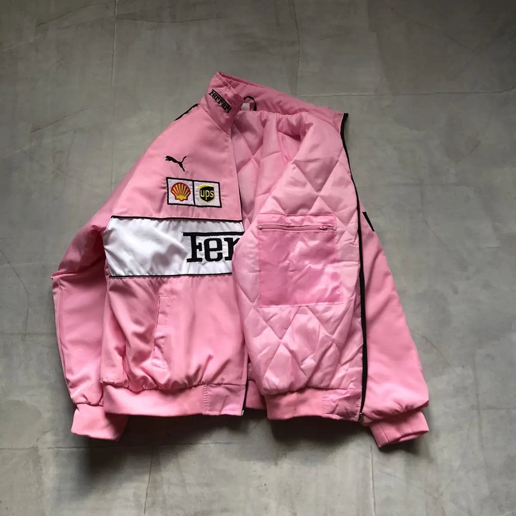 Ferrari F1 Jacke Rosa Bestickt