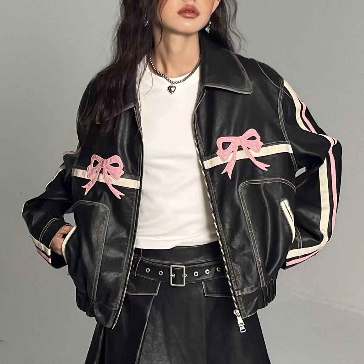 Pink Motorcycle Jacke