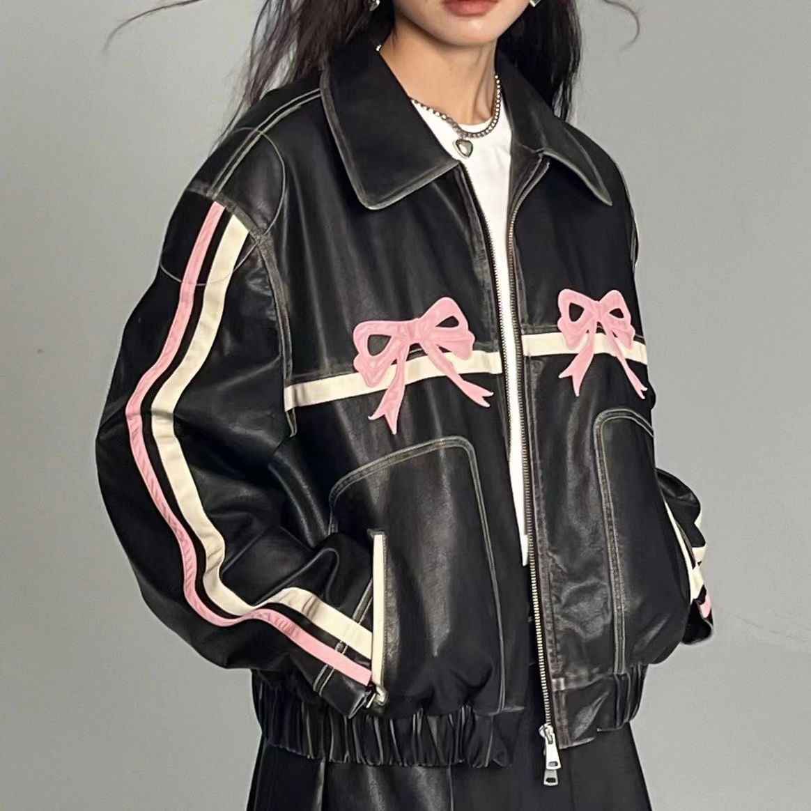 Pink Motorcycle Jacke