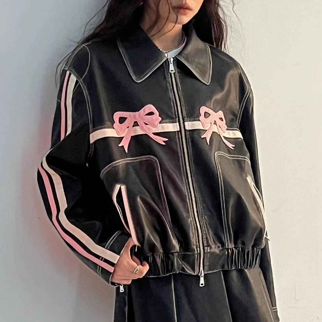 Pink Motorcycle Jacke